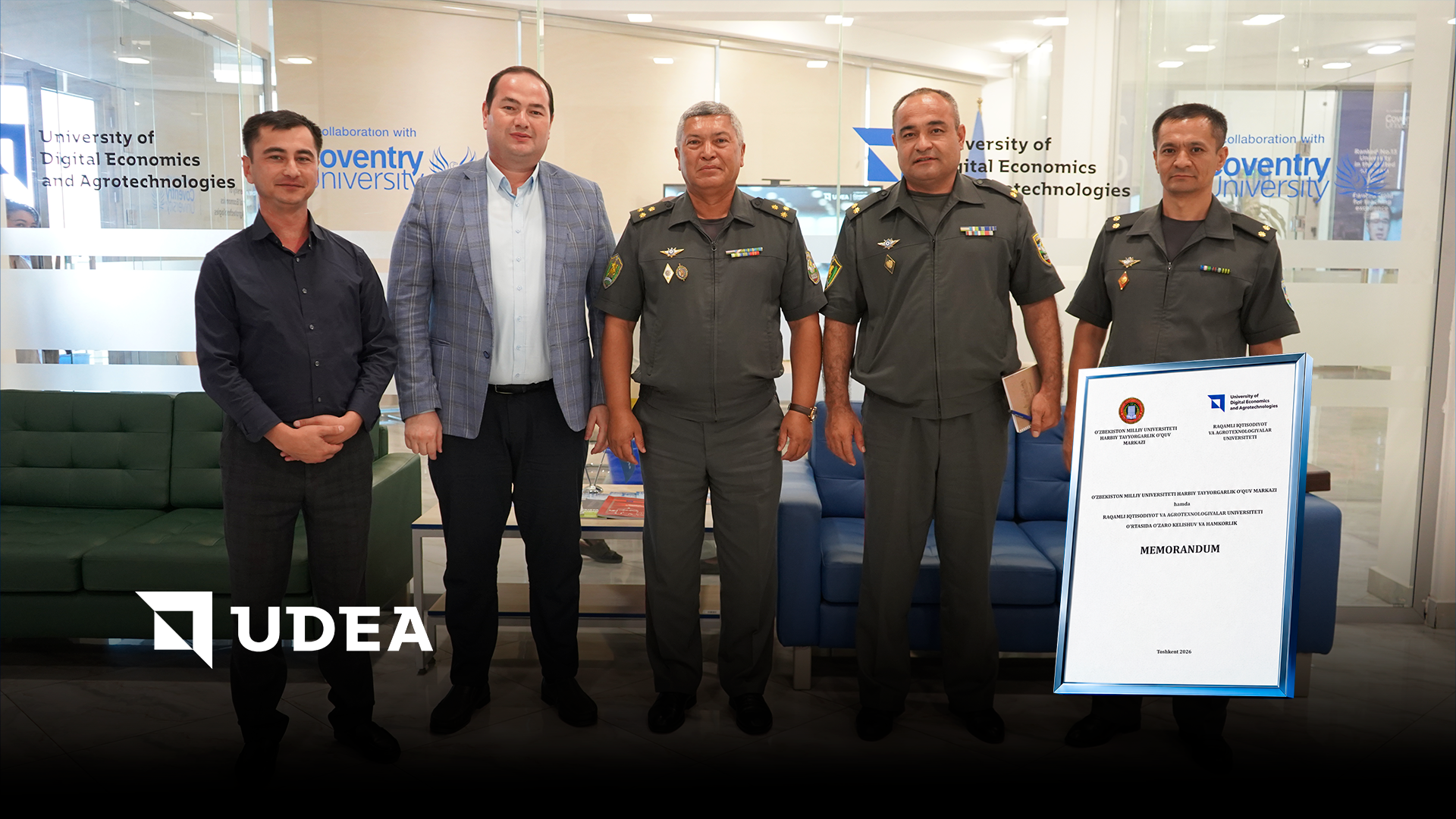 A memorandum of cooperation was signed between UDEA and the Ministry of Defense